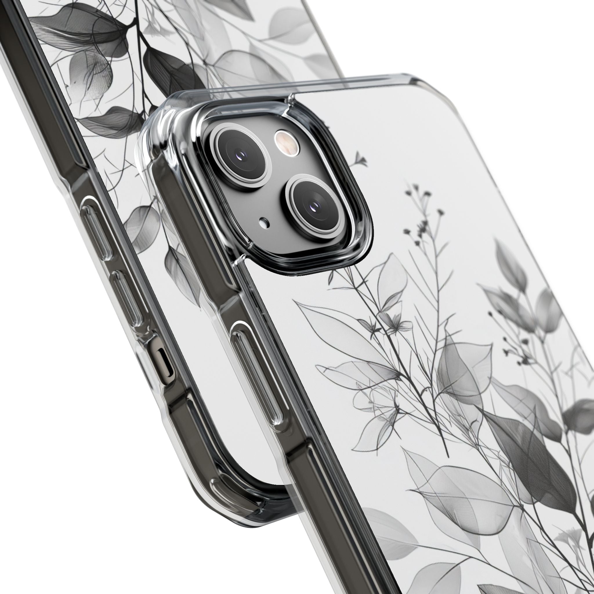Veined Leaves Gray iPhone 14 Plus Case - Impact