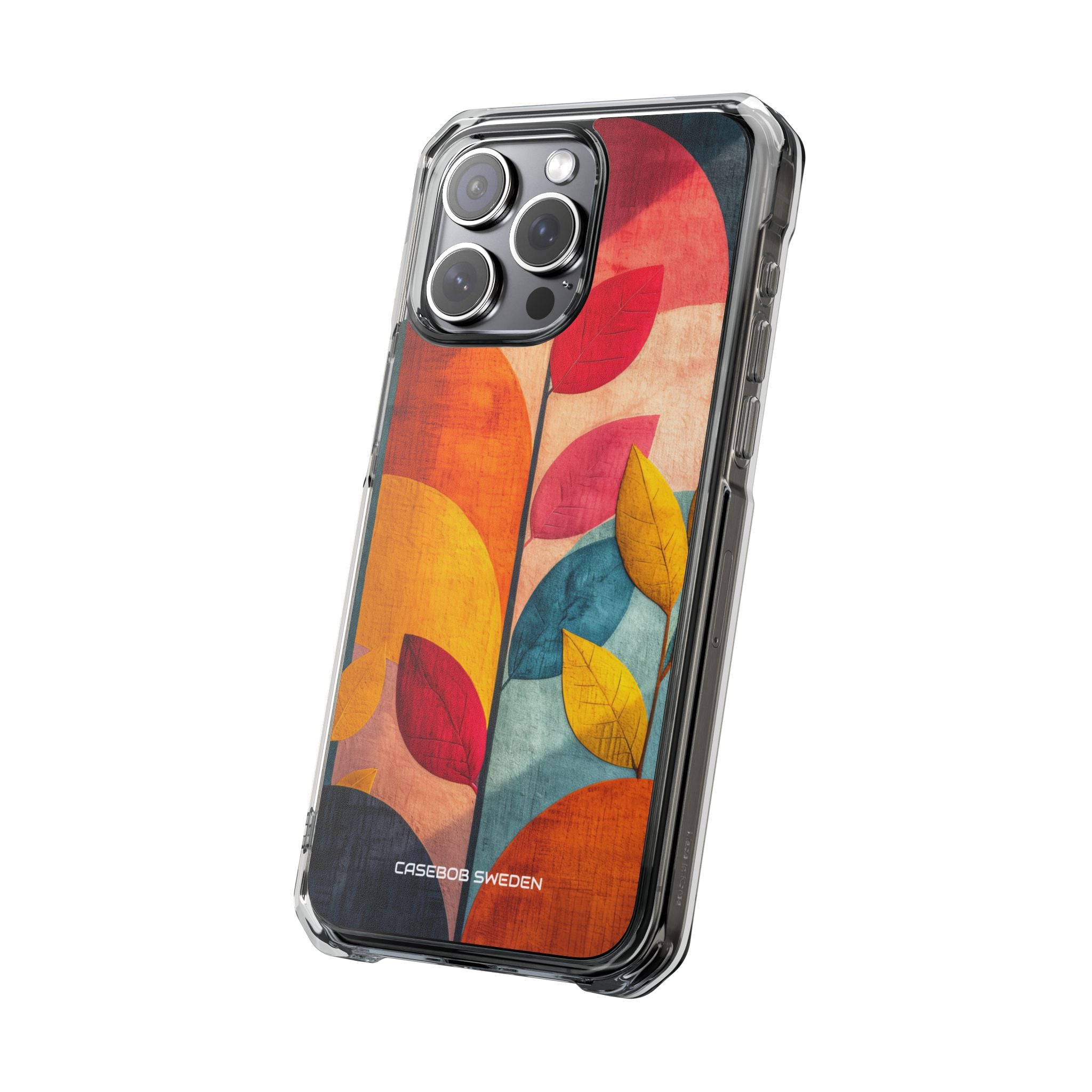 Abstract Orange Blue Design - Clear Impact iPhone 15 Phone Case