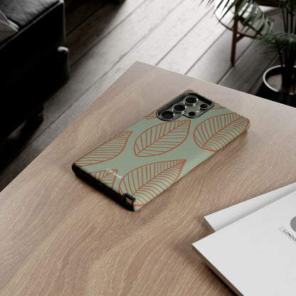 Mint and Orange Leaves - Samsung Case
