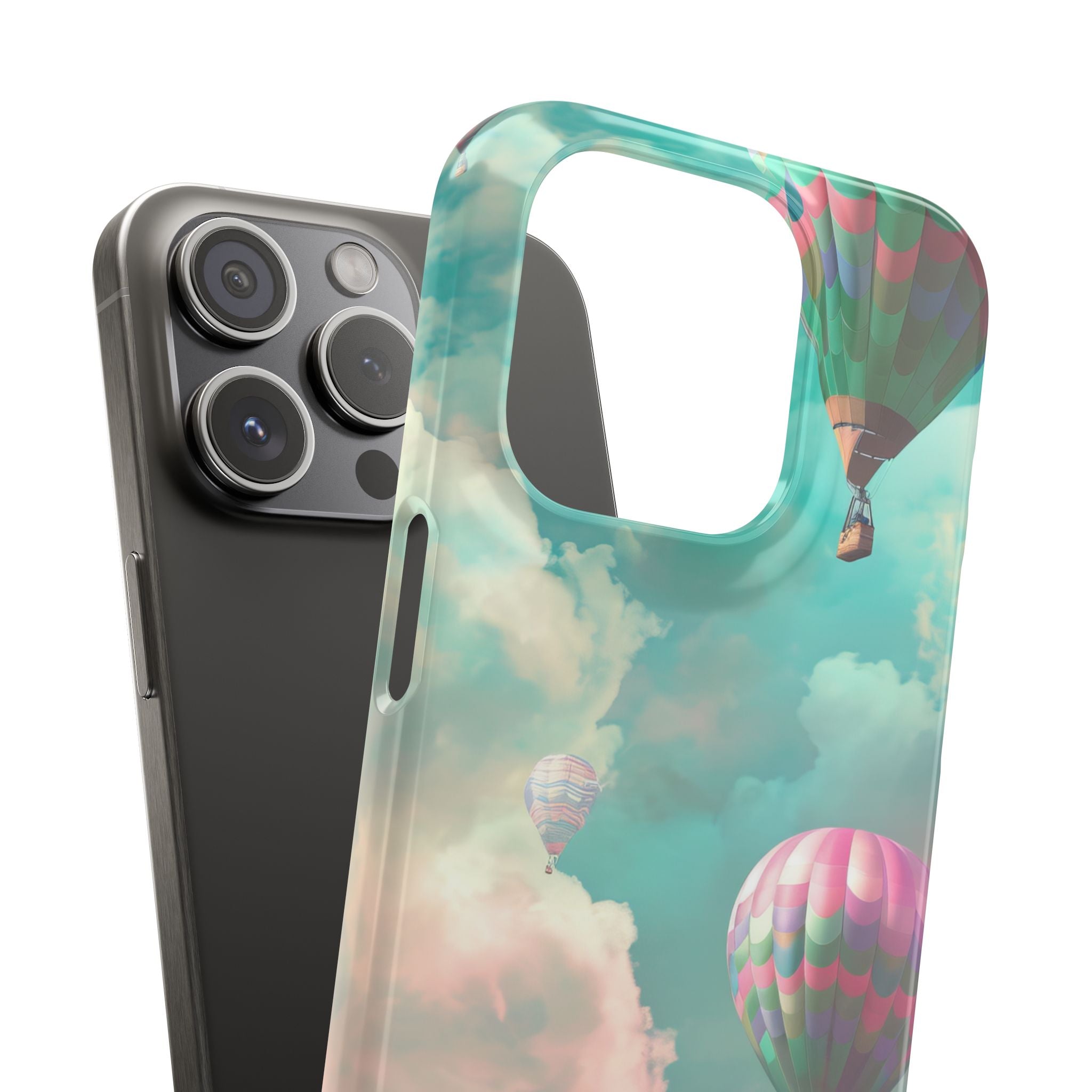 Pastel Balloon Adventure - Slim iPhone 15 Phone Case