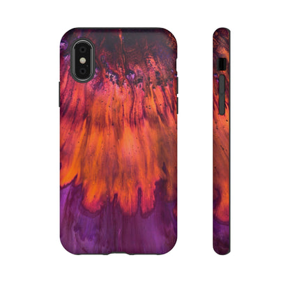 Orange Flow Ink Art iPhone Case (Protective) iPhone X Matte Phone Case