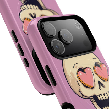 Heart Eyed Skull iPhone 17 Pro Case - Tough+