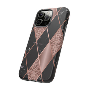 Pink Black Geometric - Protective Phone Case