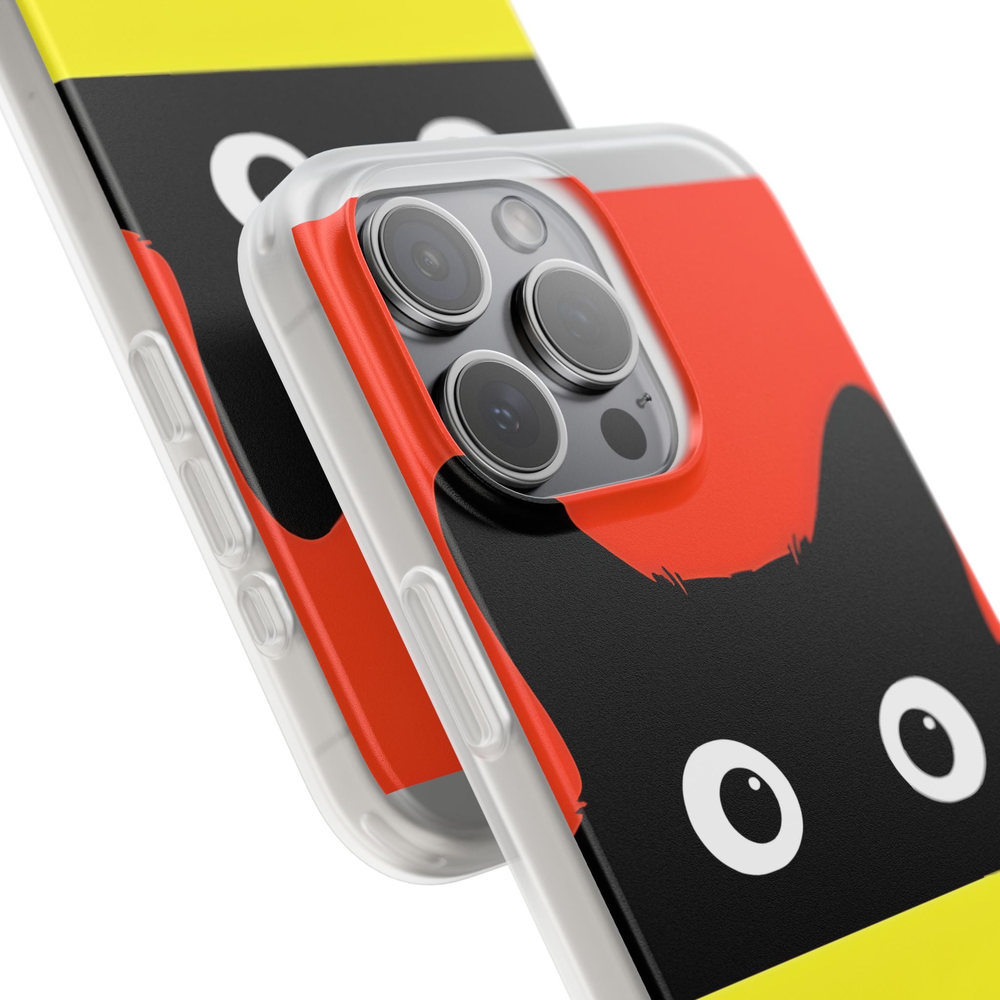 Peekaboo Cat Crimson iPhone 15 Pro Max Case - Soft