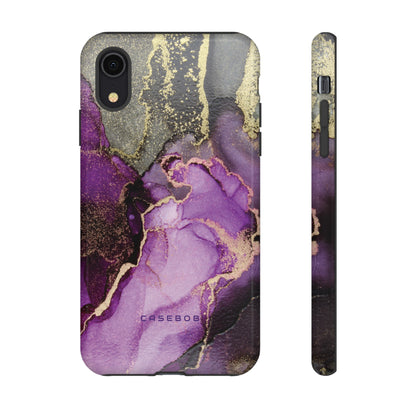 Purple Marble & Gold Phone - Protective Phone Case