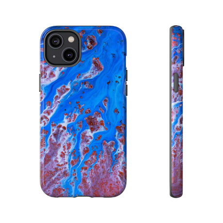 Bright Blue Ink Art iPhone Case (Protective) iPhone 14 Plus Glossy Phone Case