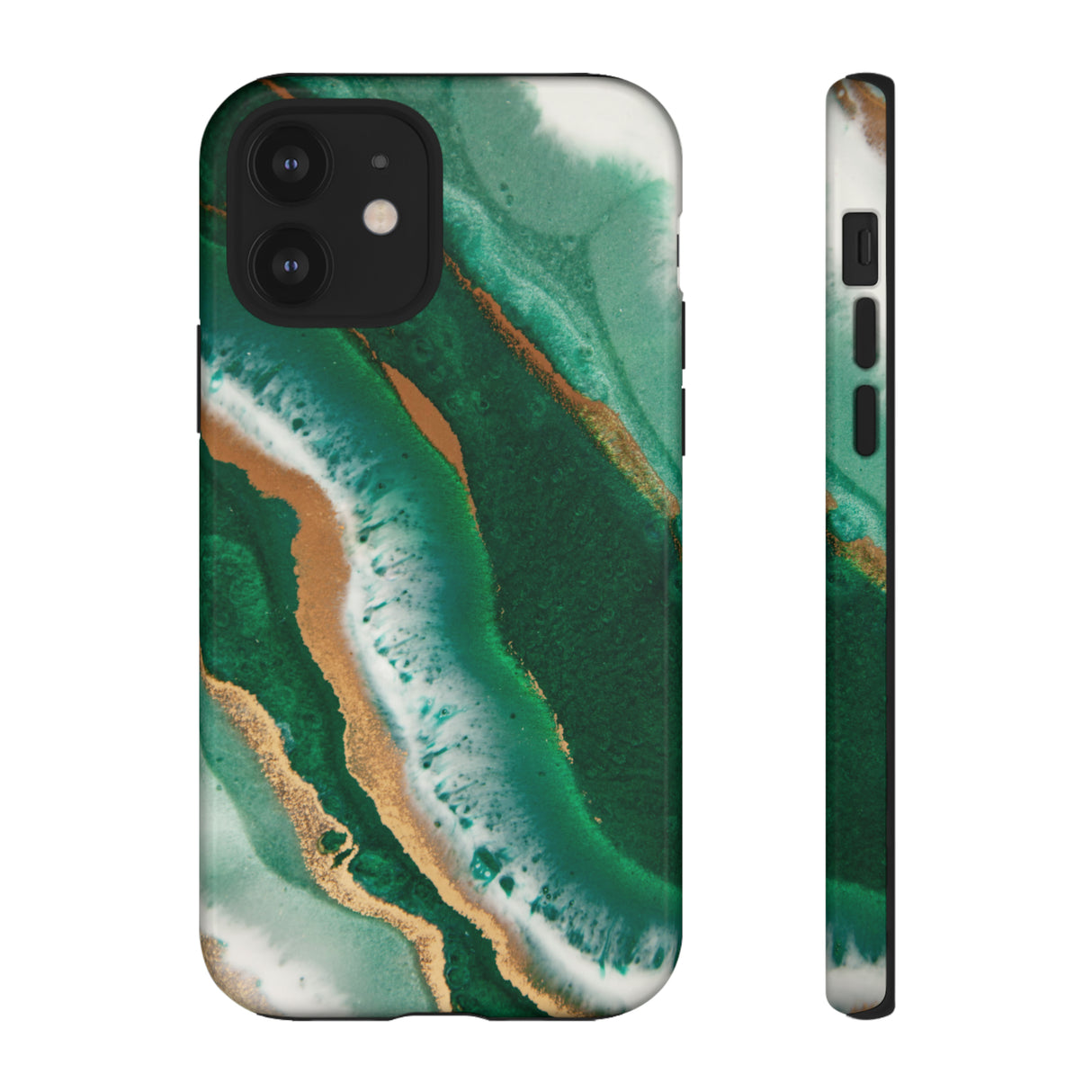 Green & Gold Epoxy - Protective Phone Case