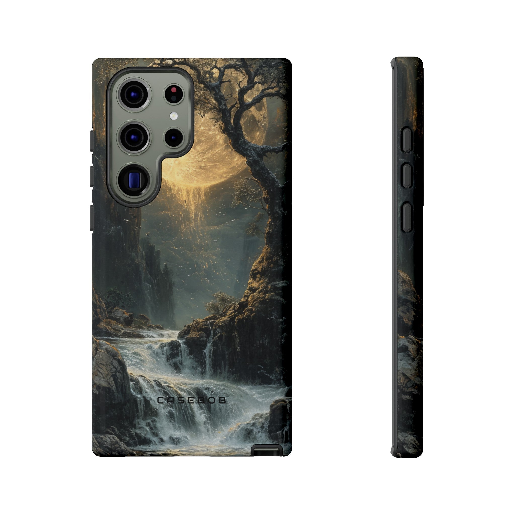 Moonlit Waterfall Silence - Protective Phone Case