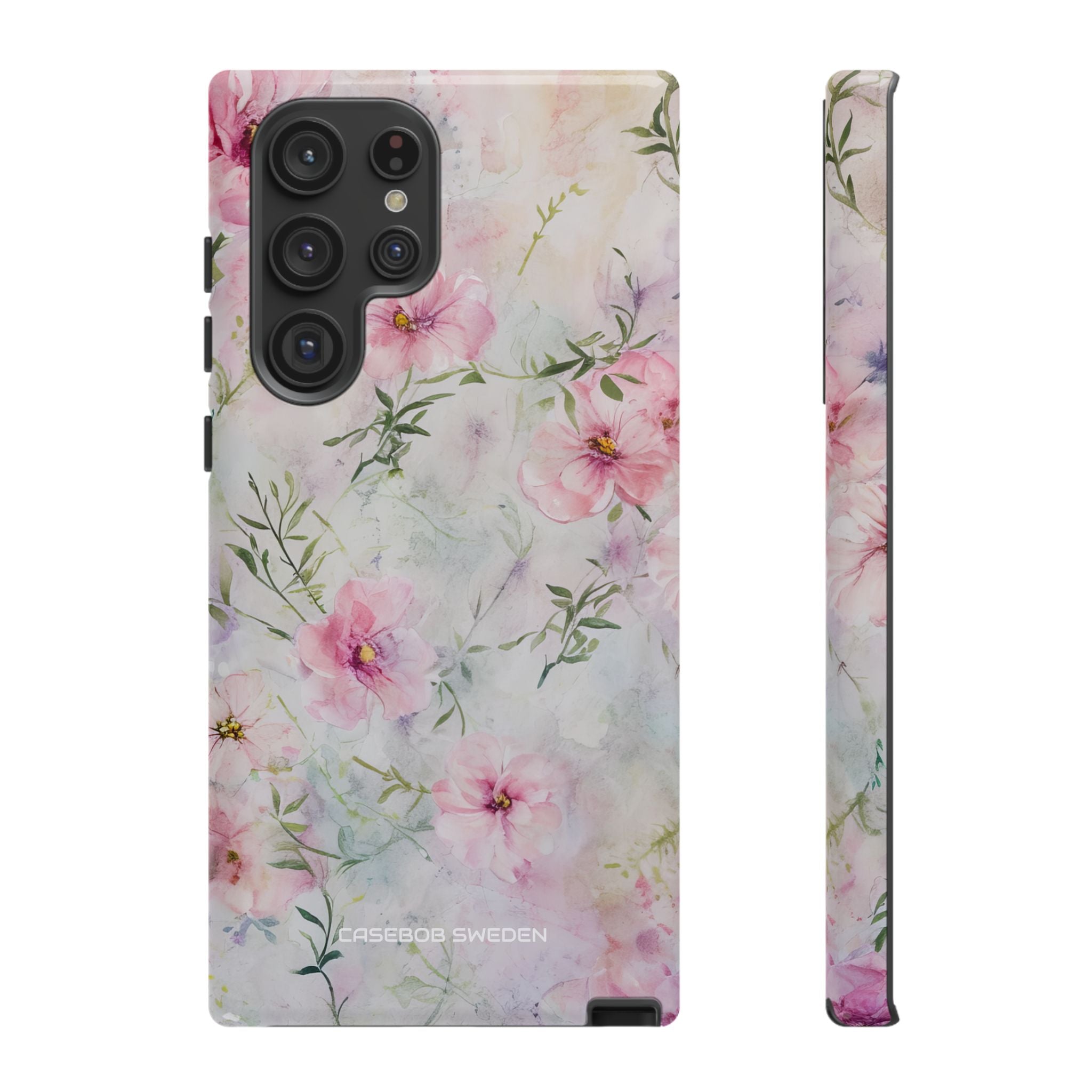 Pink Floral Watercolor Decor - Tough Samsung S22 Phone Case