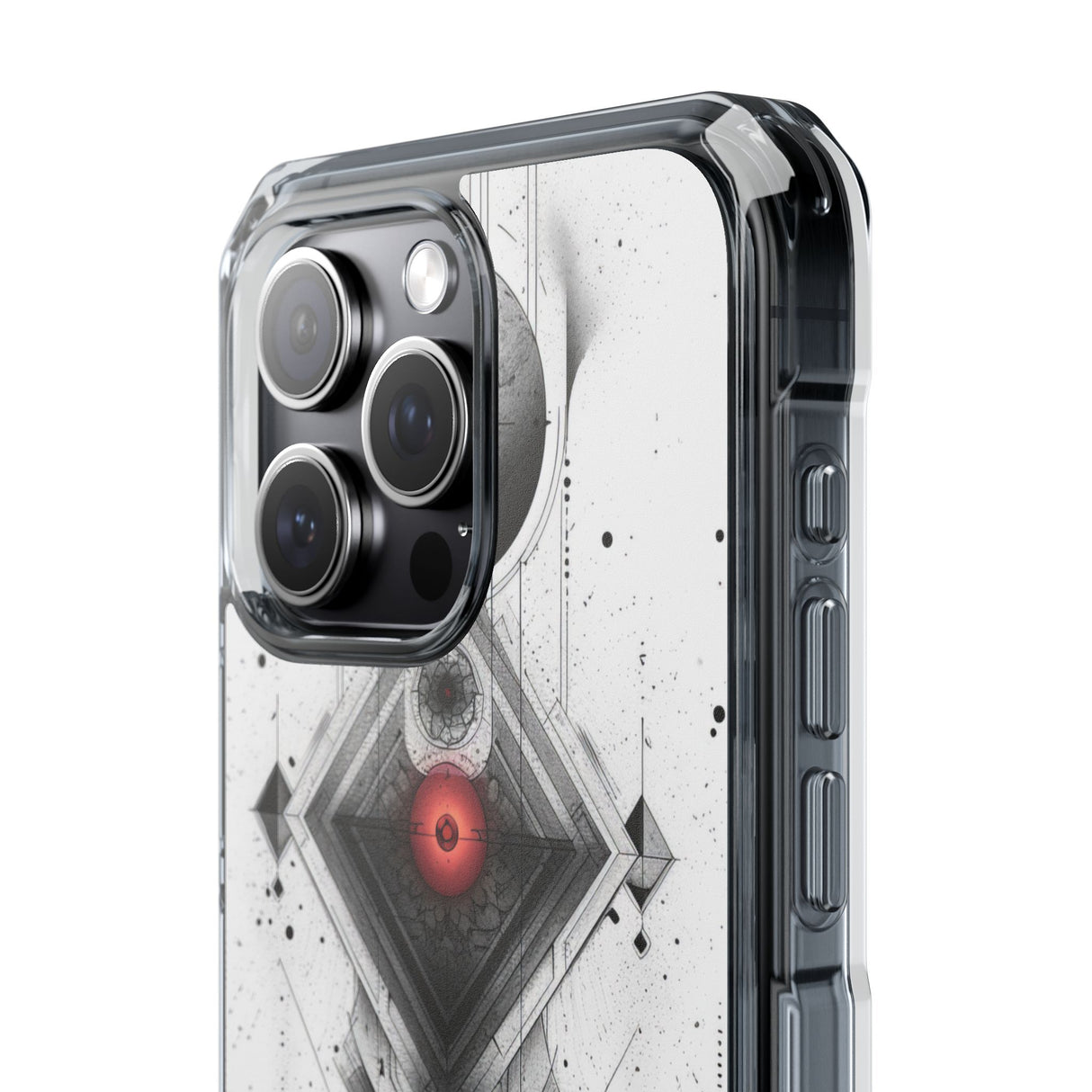 Red Geometry Harmony - Phone Case for iPhone (Clear Impact - Magnetic)