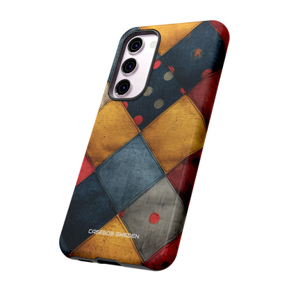 Blue Red Patchwork - Tough Samsung S23 Phone Case