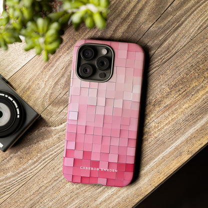 Gradient Pink Mosaic iPhone 15 - Tough Phone Case