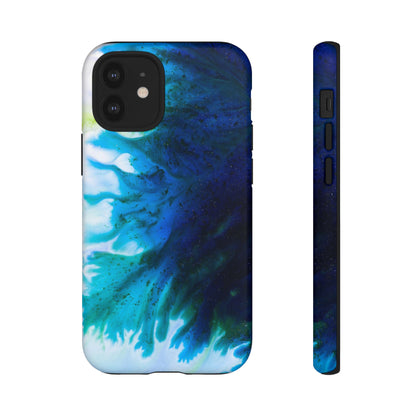 Blue Liquid Ink Art - Protective Phone Case