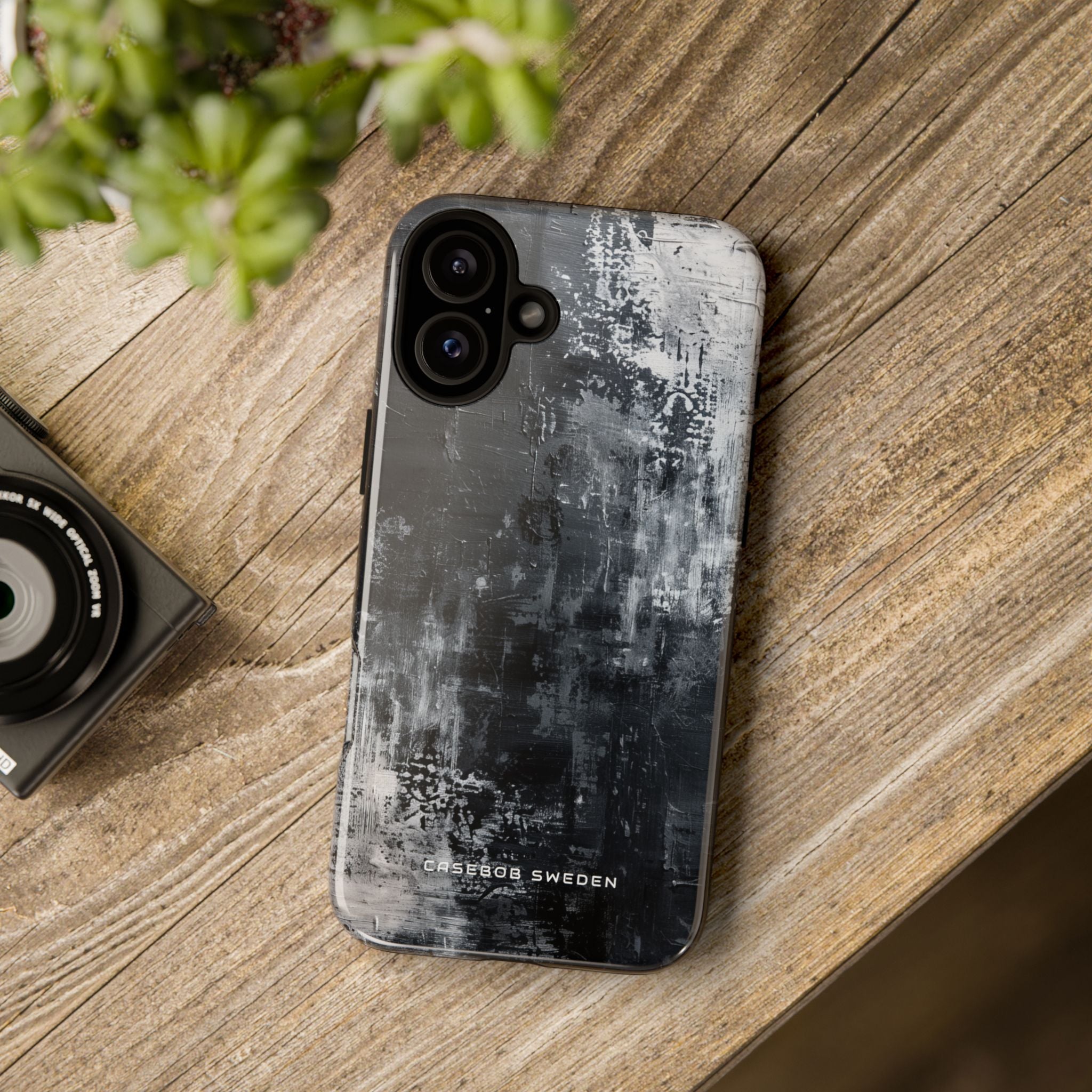 Textured Monochrome Blossom iPhone 16 - Tough Phone Case