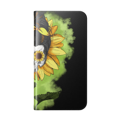 Skull Sunflower - iPhone 15 Plus Case - Wallet