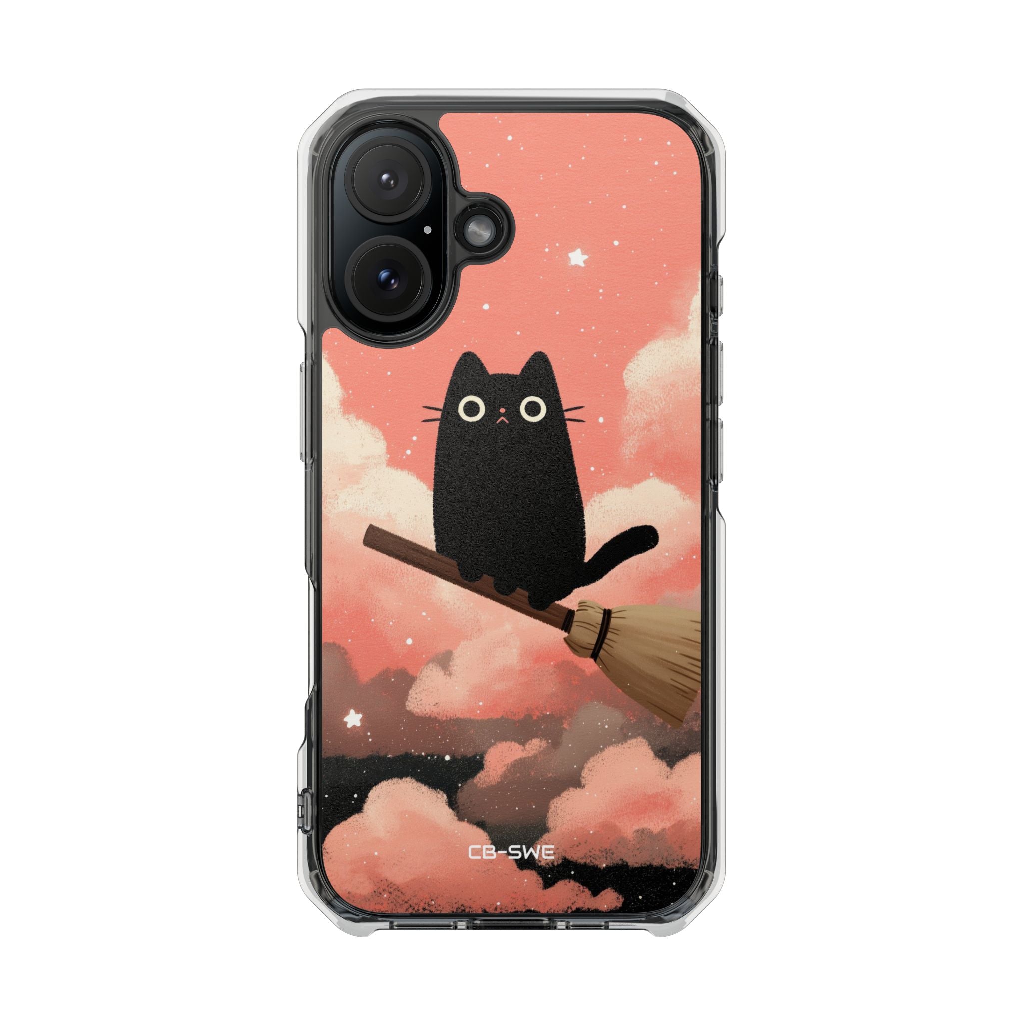 Cat Rides Broom iPhone Case - Impact