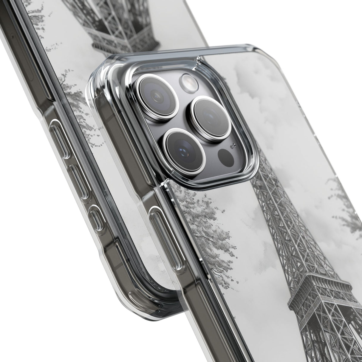 Parisian Monochrome Majesty – Handyhülle für iPhone (Clear Impact – Magnetisch)