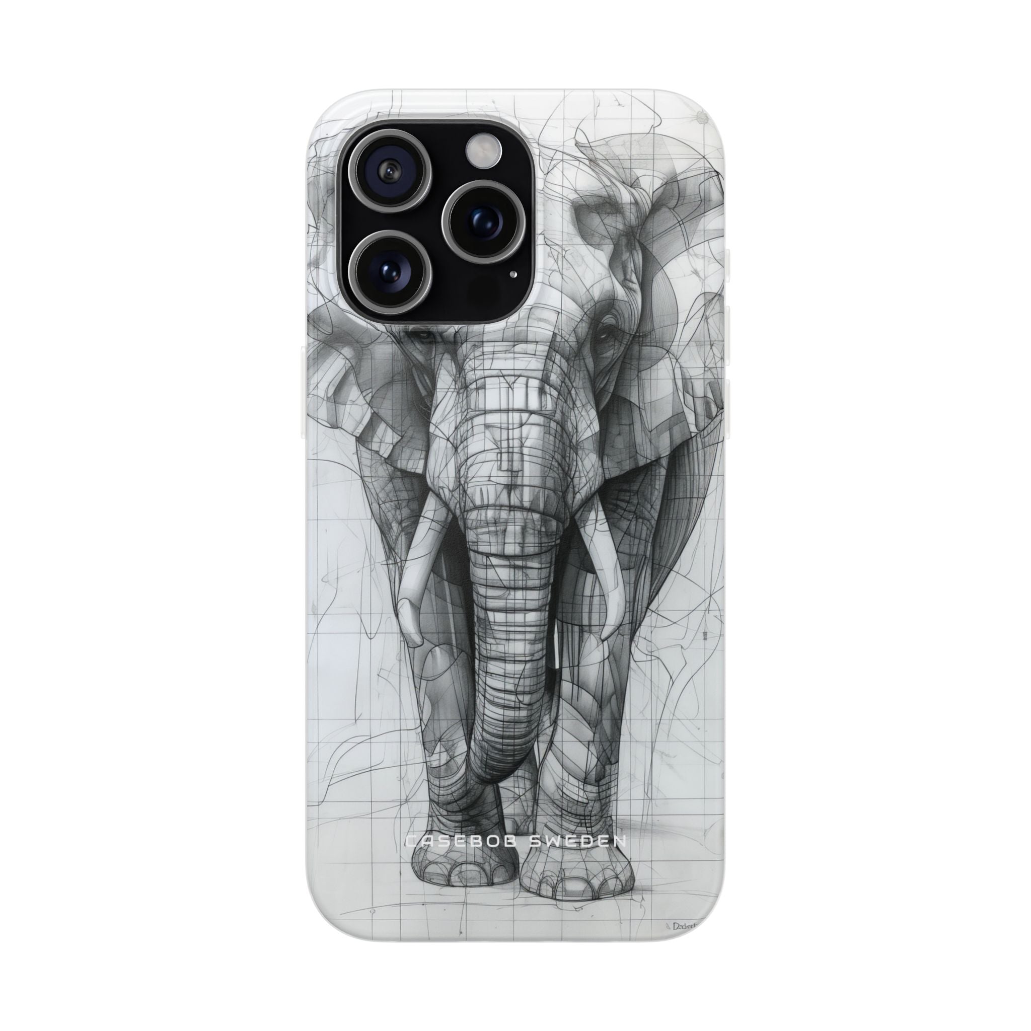 Elephant Line Geometry iPhone 15 - Flexi Phone Case