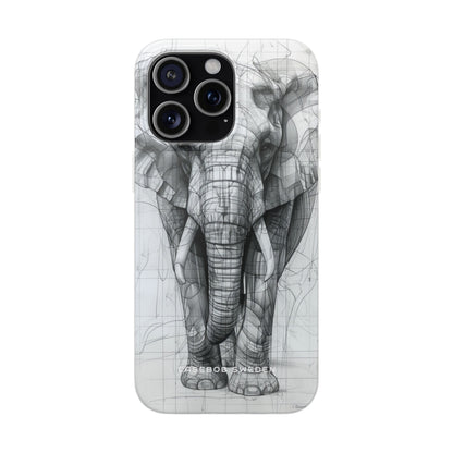 Elephant Line Geometry iPhone 15 - Flexi Phone Case