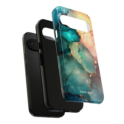 Teal Mosaic Veins Google Pixel 9 Case - Tough