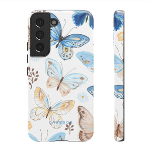 Flying Butterflies, Blue and Yellow iPhone case (Protective) - Protective Phone Case