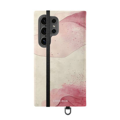 Crimson Ribbon Waves - Samsung S24 Ultra Case - Wallet