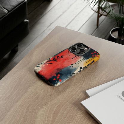 Scandinavian Leafy Brushstrokes - Protective Phone Case