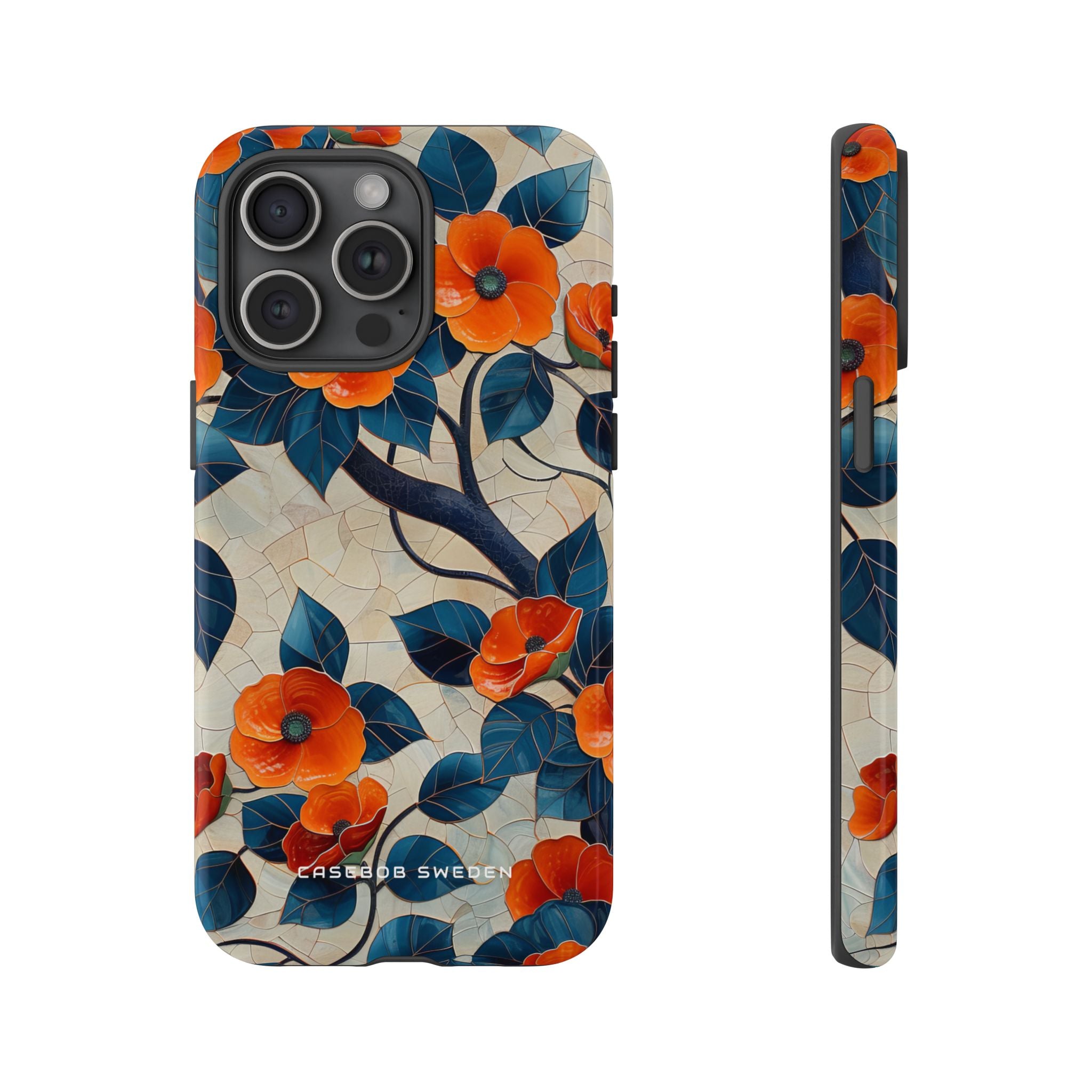 Orange Blossoms Mosaic Harmony iPhone 15 - Tough Phone Case