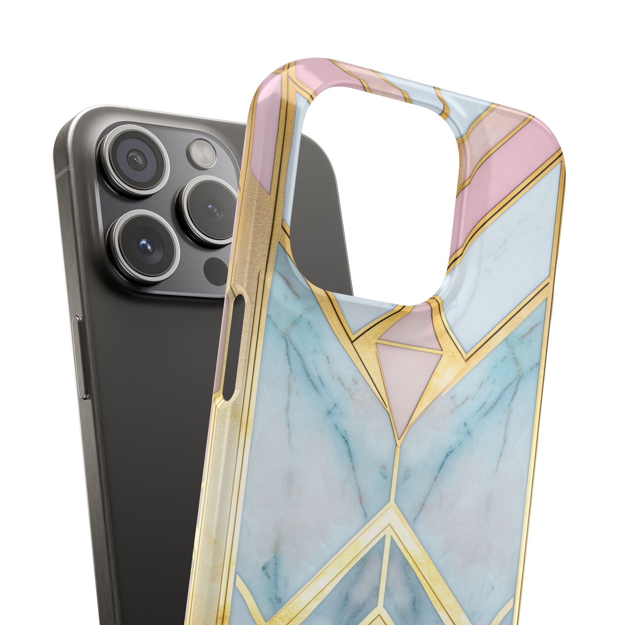 Gold Pink Art Deco - Slim iPhone 15 Phone Case