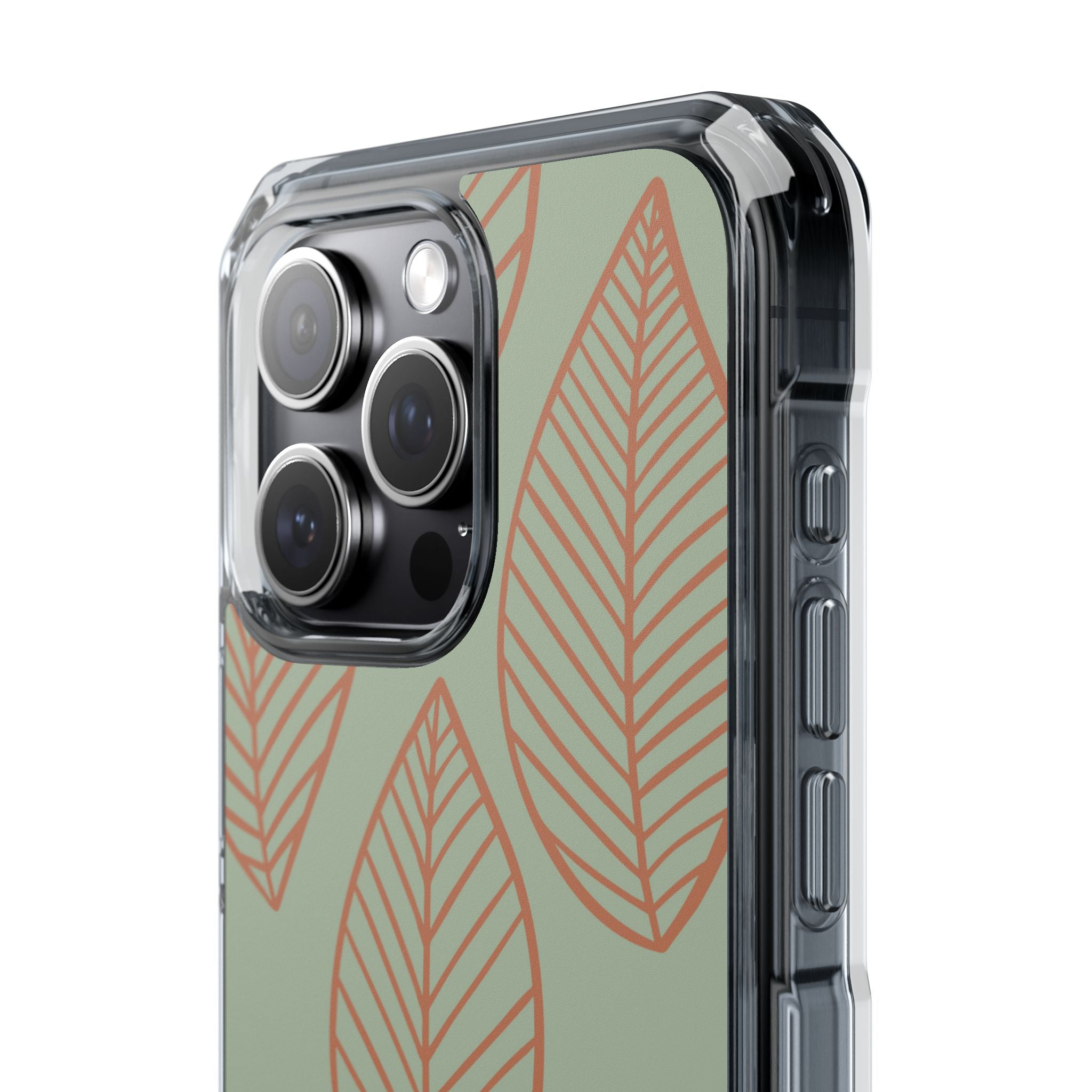 Mint and Orange Leaves iPhone Case - Impact
