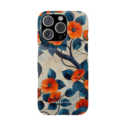 Orange Blossoms Mosaic Harmony iPhone 16 - Slim Phone Case