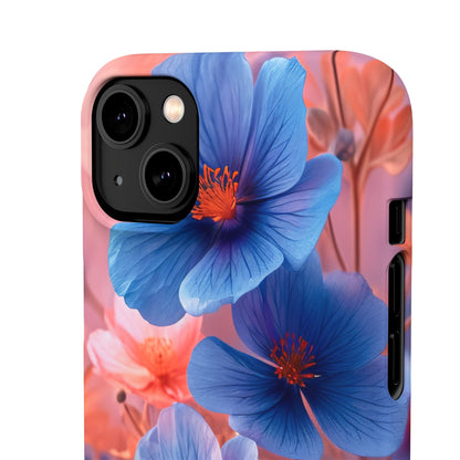 Harmonious Blooming Blues and Pinks iPhone 14 - Slim Phone Case