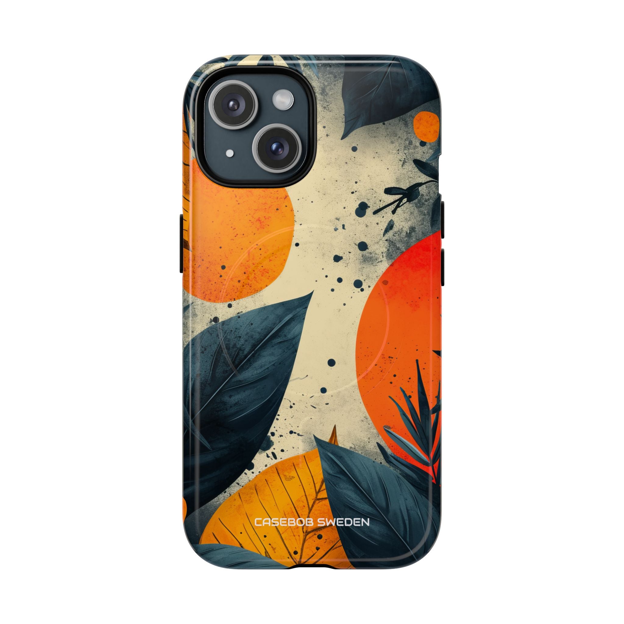 Tropical Blue Leaves - Tough + MagSafe® iPhone 15 Phone Case