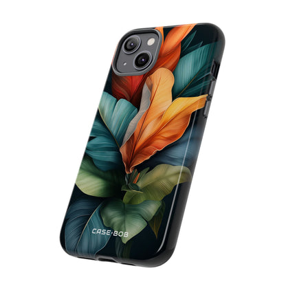Tropical Leafburst iPhone 14 Plus Case - Tough
