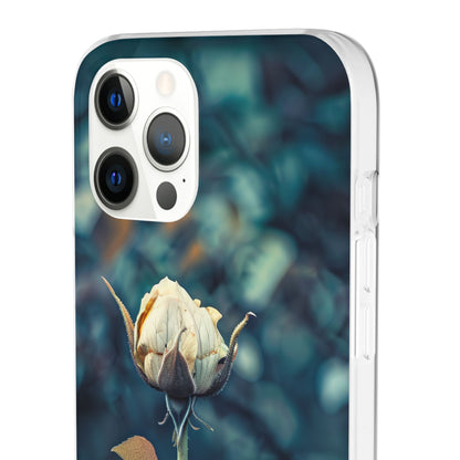 Teal Rosebud Serenade | Flexible Phone Case for iPhone