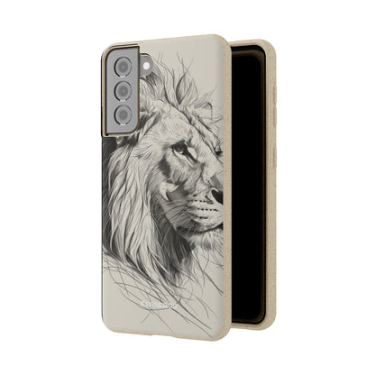 Majestic Linework Lion | Biodegradable Phone Case