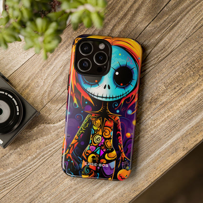 Blue Skull Swirl iPhone 16 Pro Max Case - Tough