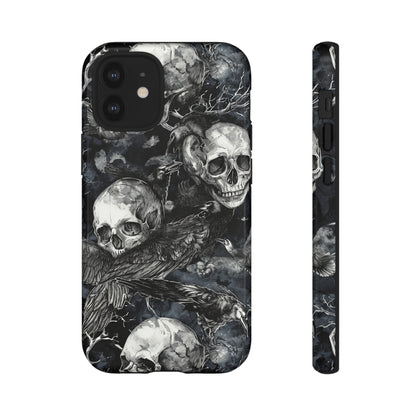 Skulls and Ravens Gothic - Protective Phone Case