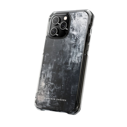 Textured Monochrome Blossom iPhone 14 - Clear Impact Phone Case