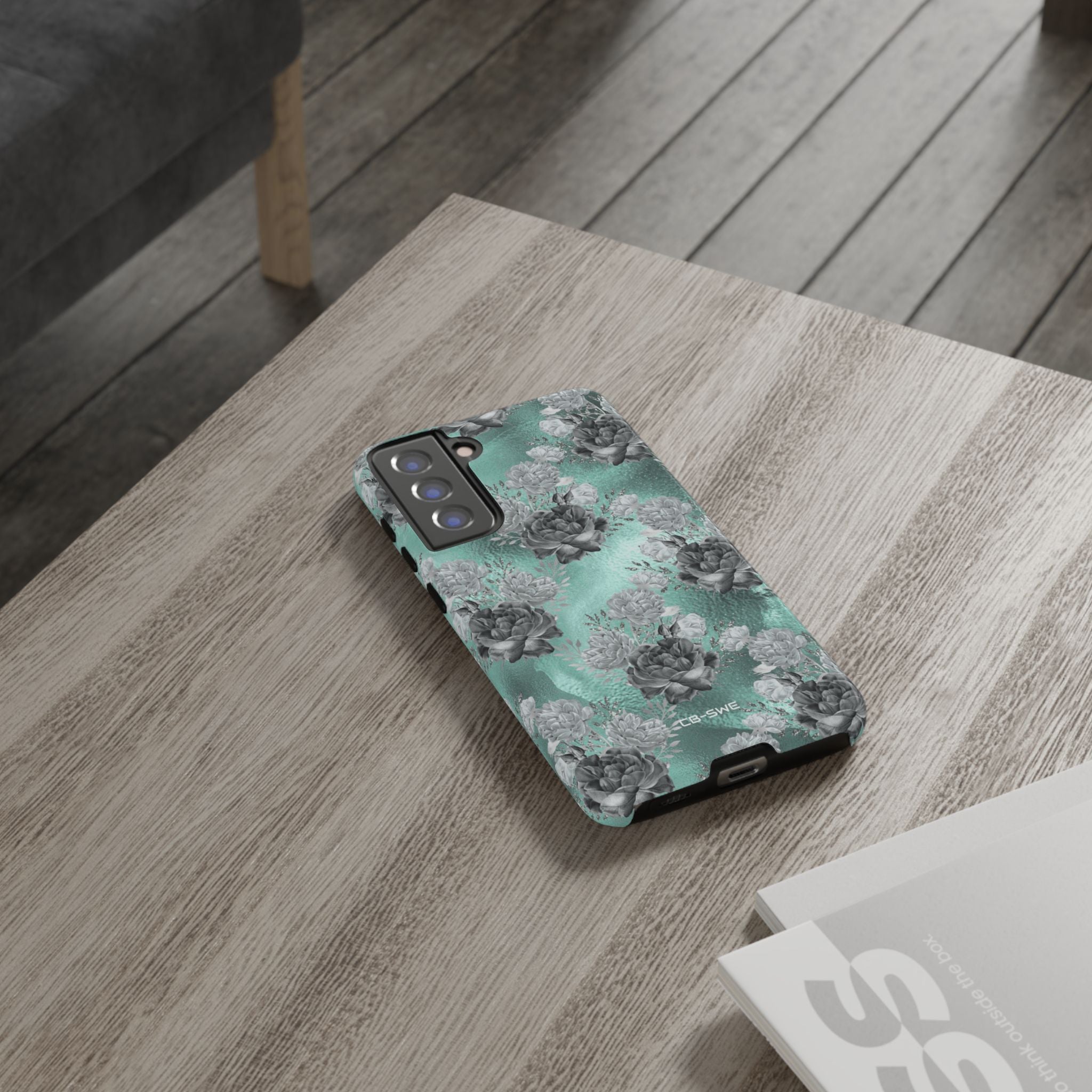 Teal Floral Elegance - Samsung Case