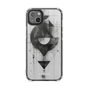 Monochrome Geometry - Phone Case for iPhone (Clear Impact - Magnetic)