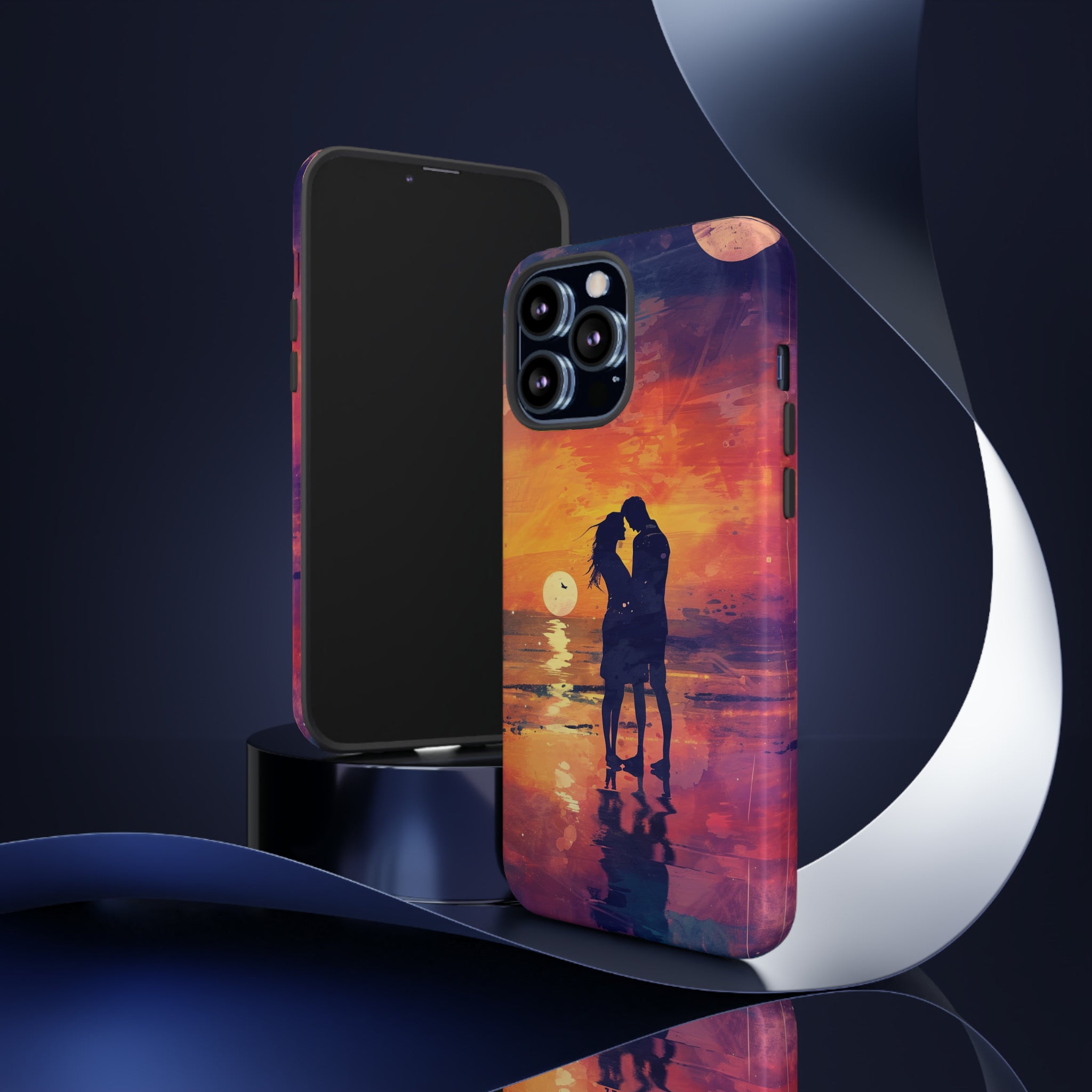 Seaside Sunset Embrace - Protective Phone Case