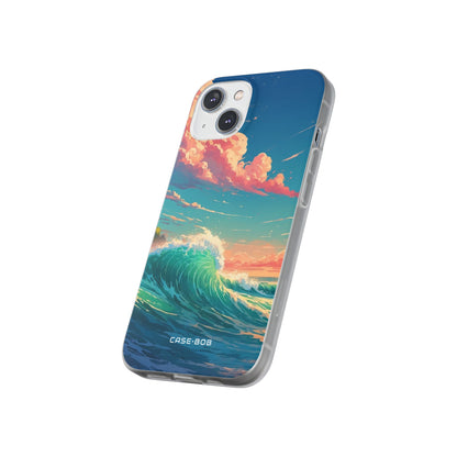 Turquoise Curl iPhone 14 Case - Soft