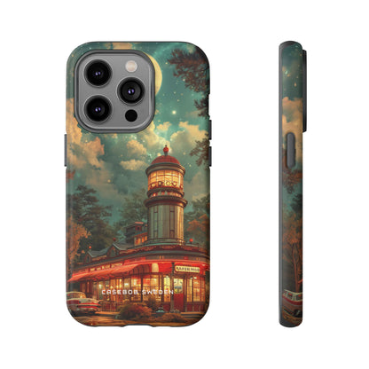 Vintage Moonlit Diner Fantasy iPhone 14 - Tough Phone Case