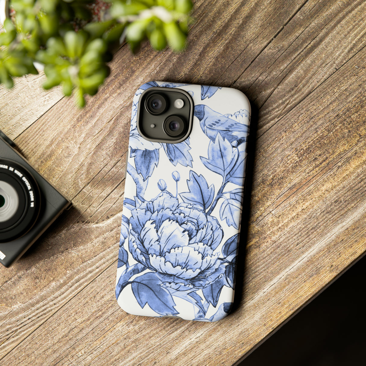 Watercolor Blue Floral - Protective Phone Case