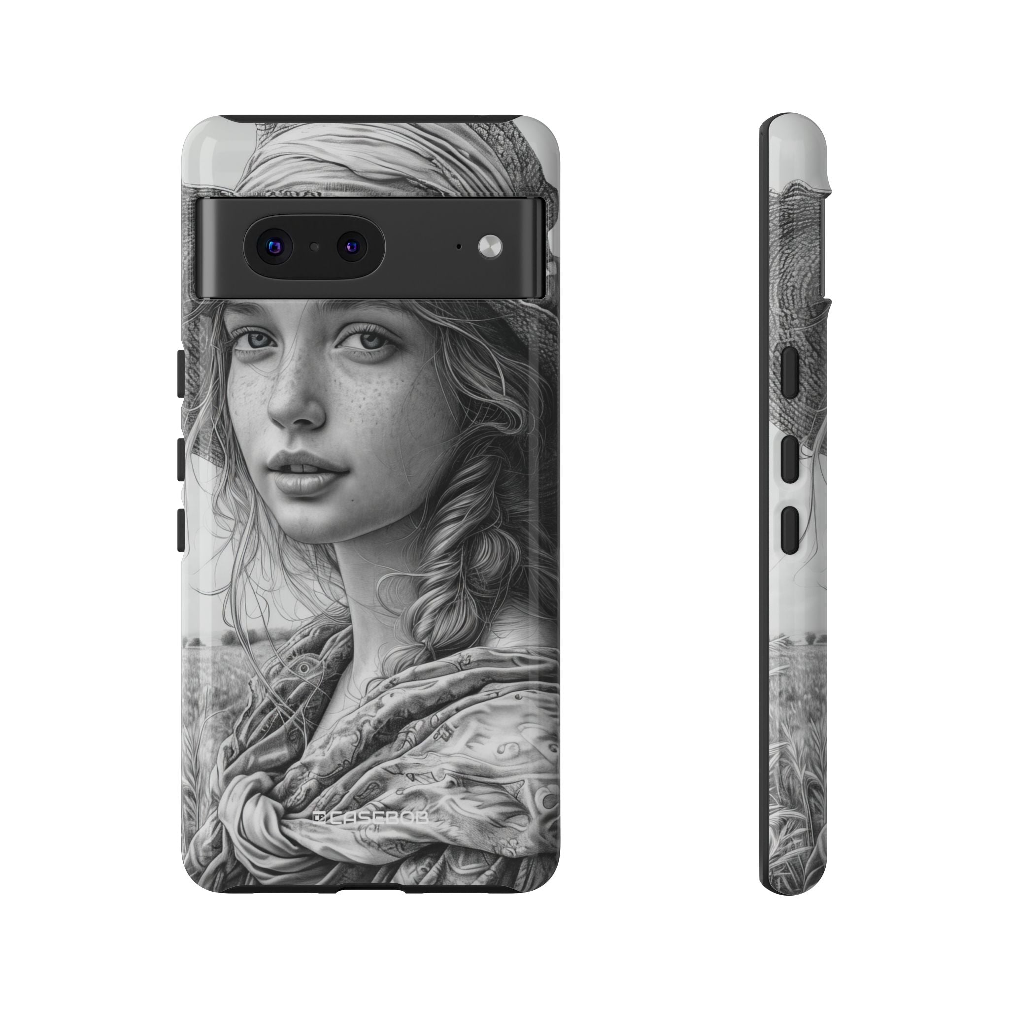 Serene Sketch Portrait - Phone Case for Google Pixel