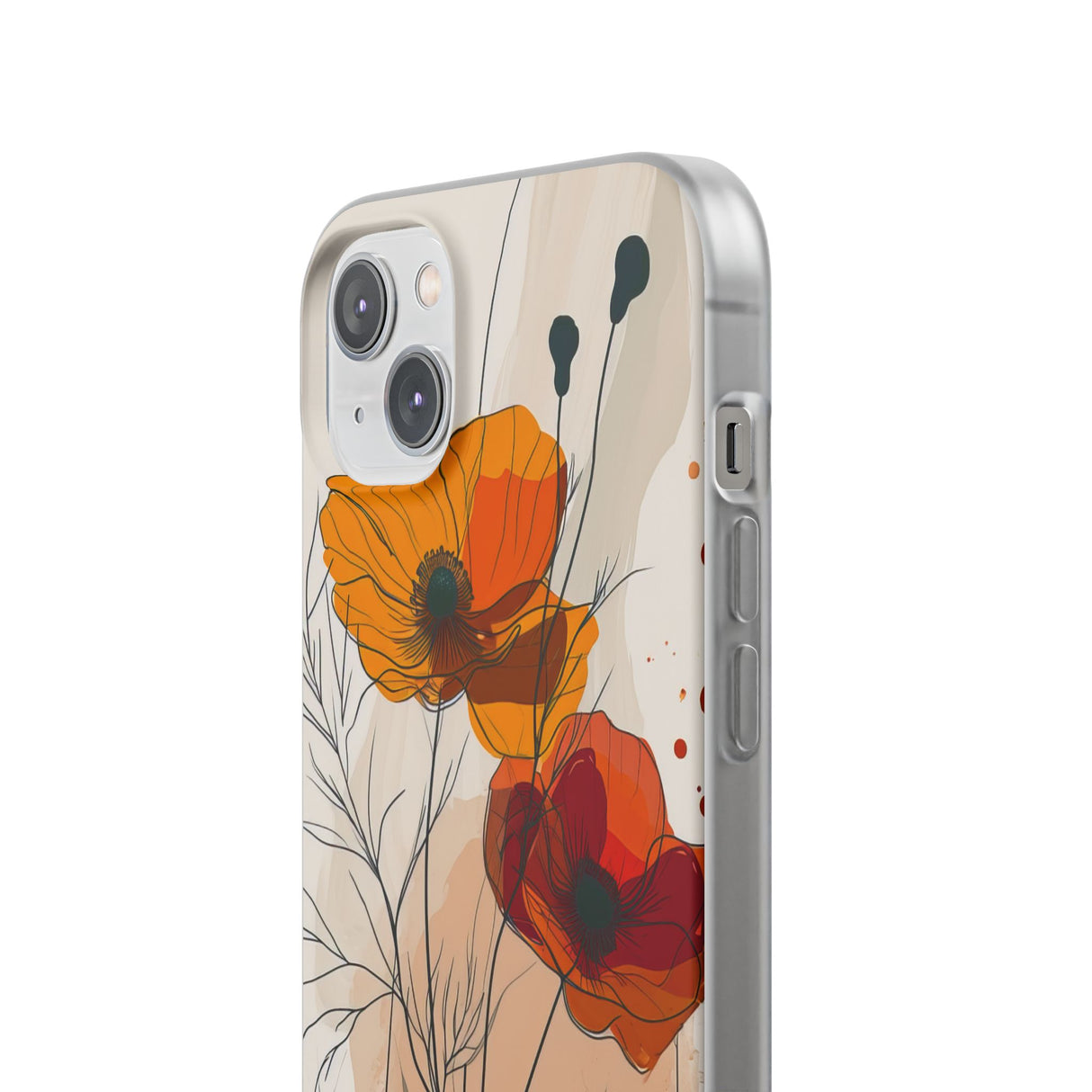 Feurige florale Abstraktion | Flexible Handyhülle für iPhone