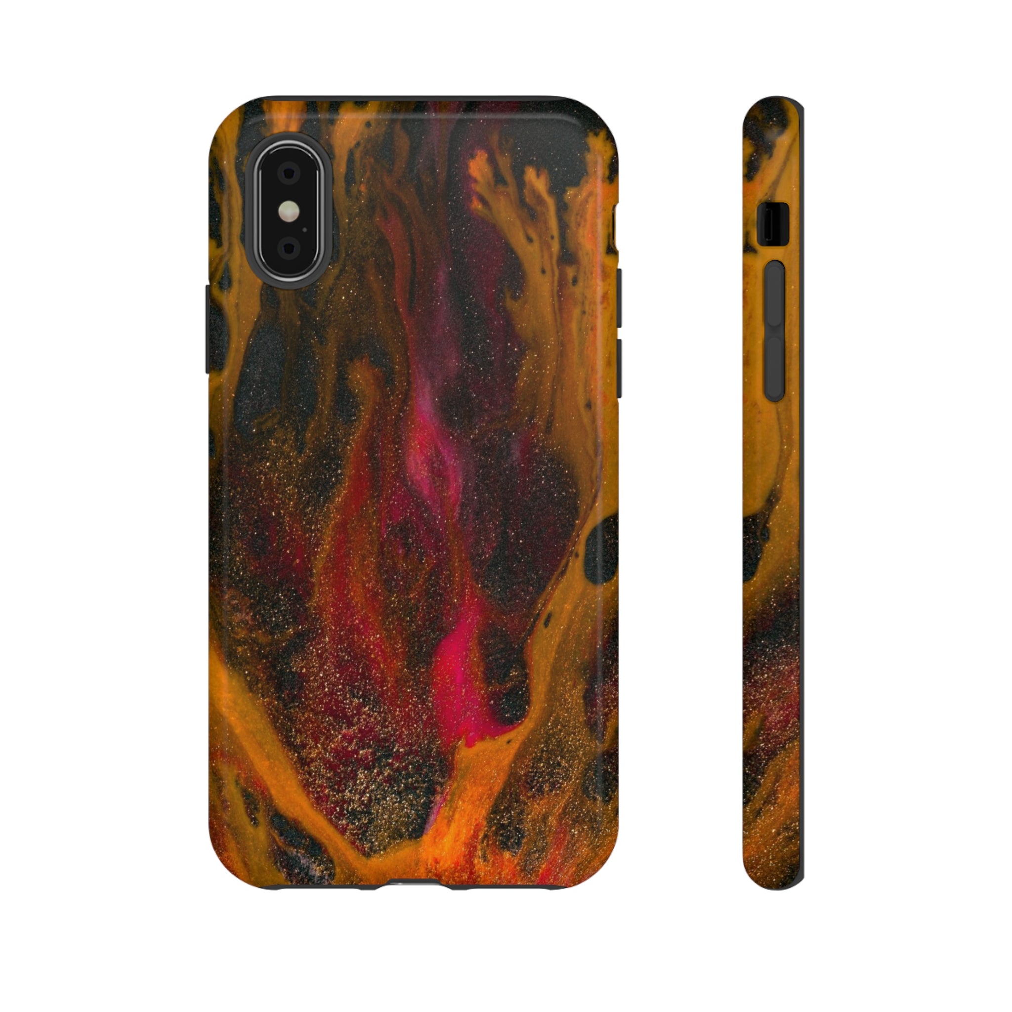 Bon Fire Ink Art iPhone Case (Protective) iPhone X Glossy Phone Case