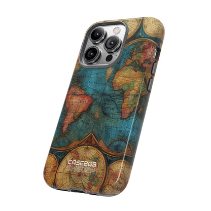Vintage verdenskort iPhone 14 - Tough
