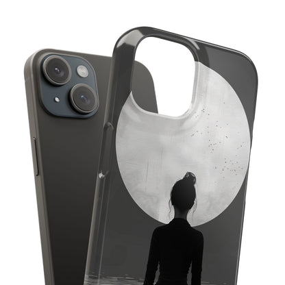 Zen Serenity Moon Reflection iPhone 15 - Slim Phone Case